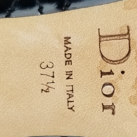 Dior Serpent Picasso Black Leather Hidden Platform Stiletto Heel Pumps size 37.5 - Picture 10 of 11